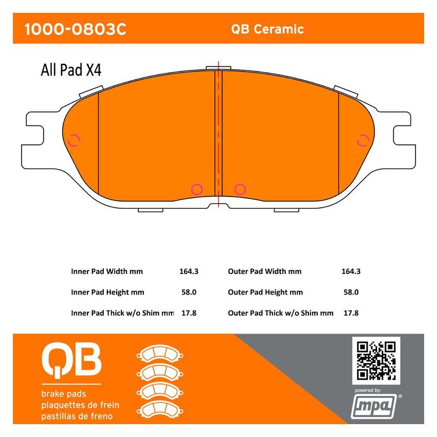 MPA 1000-0803C QB Ceramic Brake Pads