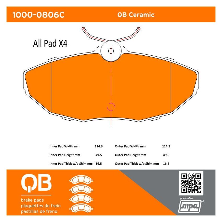 MPA 1000-0806C QB Ceramic Brake Pads