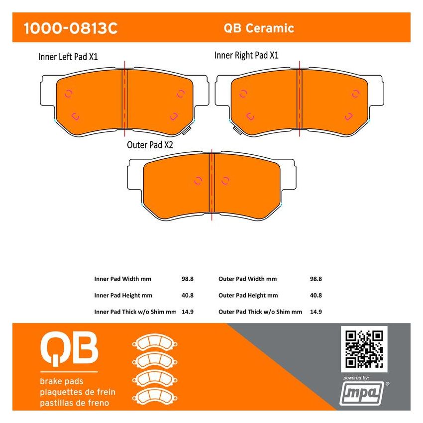 MPA 1000-0813C QB Ceramic Brake Pads