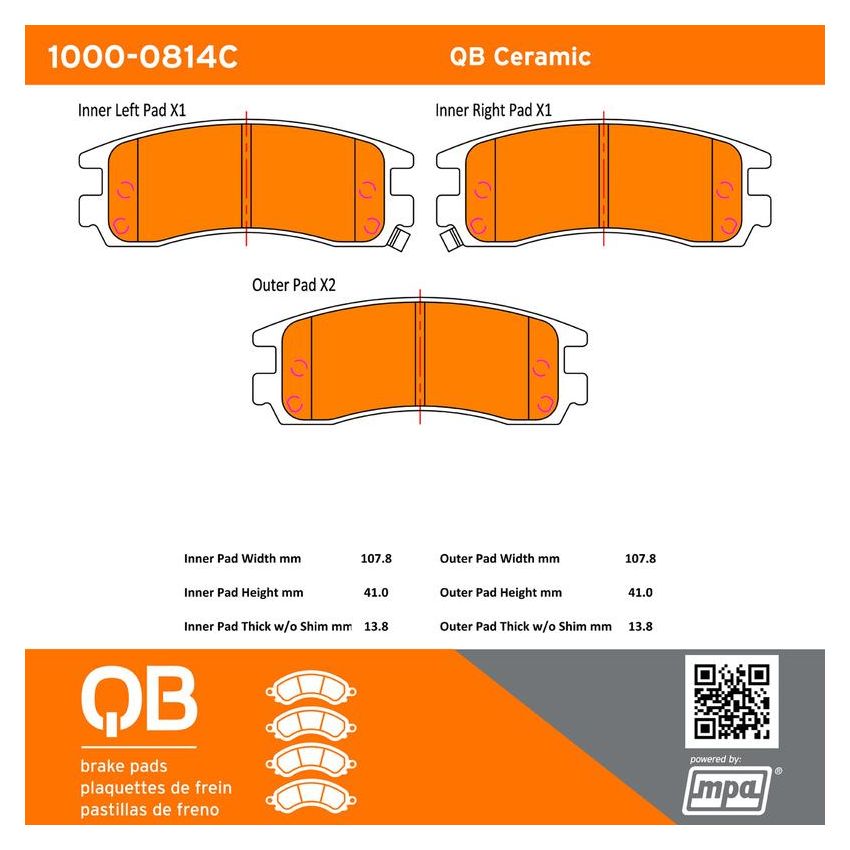 MPA 1000-0814C QB Ceramic Brake Pads
