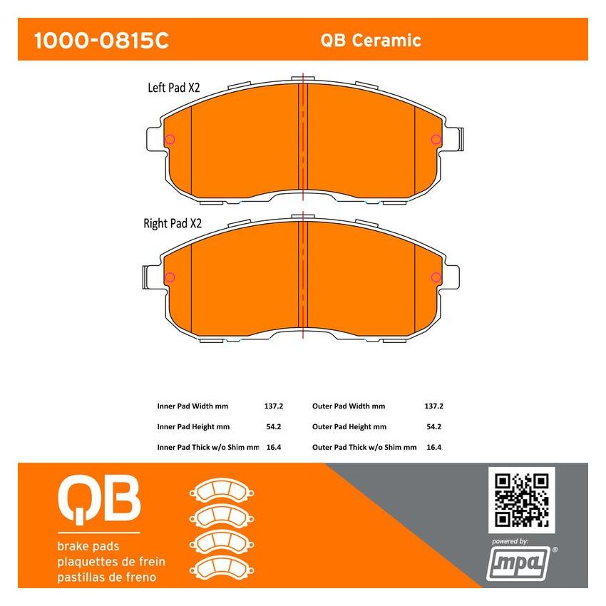 MPA 1000-0815C QB Ceramic Brake Pads