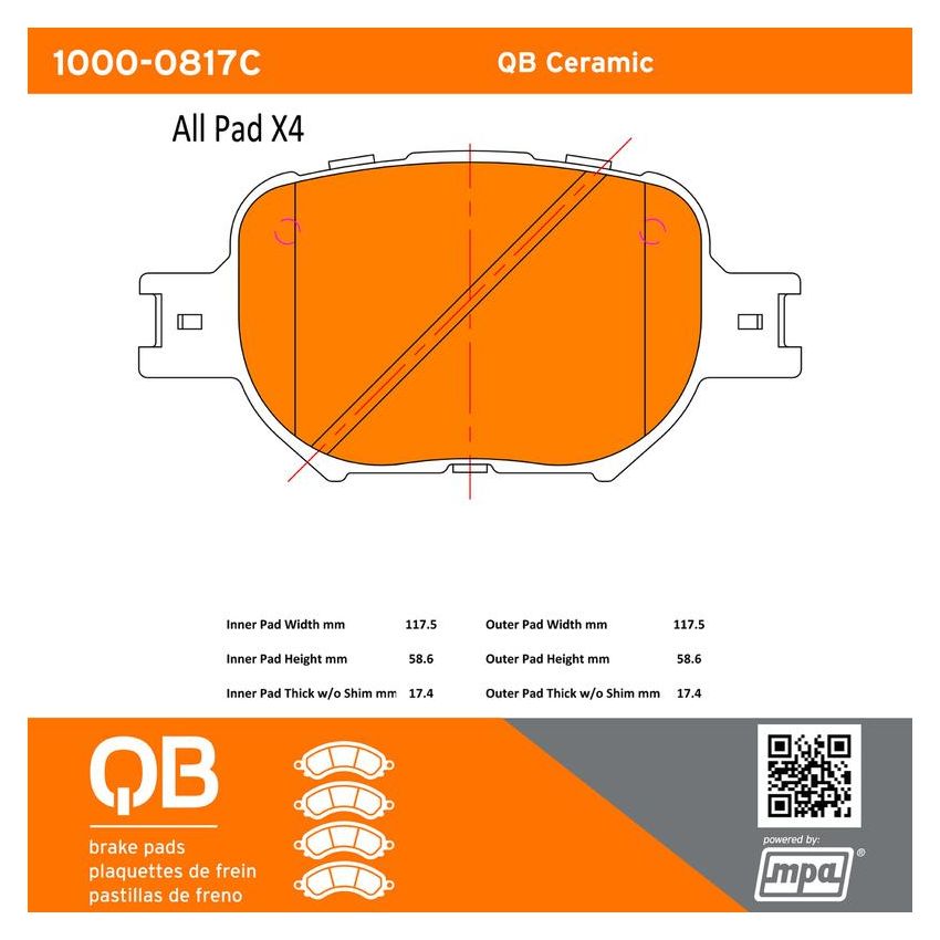MPA 1000-0817C QB Ceramic Brake Pads