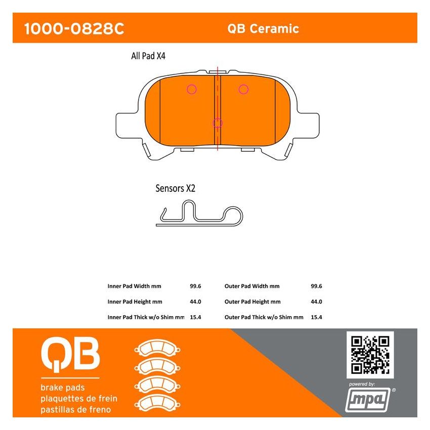 MPA 1000-0828C QB Ceramic Brake Pads