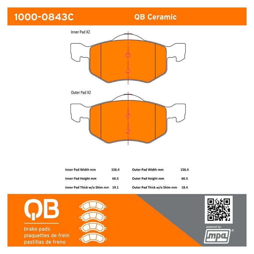 MPA 1000-0843C QB Ceramic Brake Pads