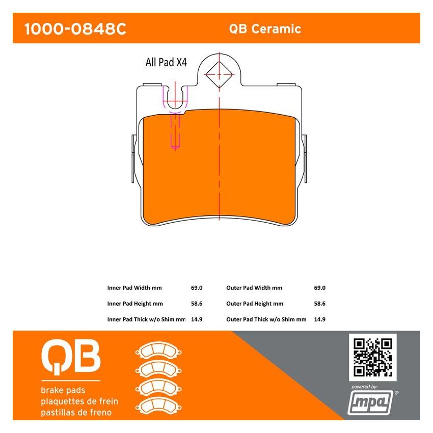 MPA 1000-0848C QB Ceramic Brake Pads
