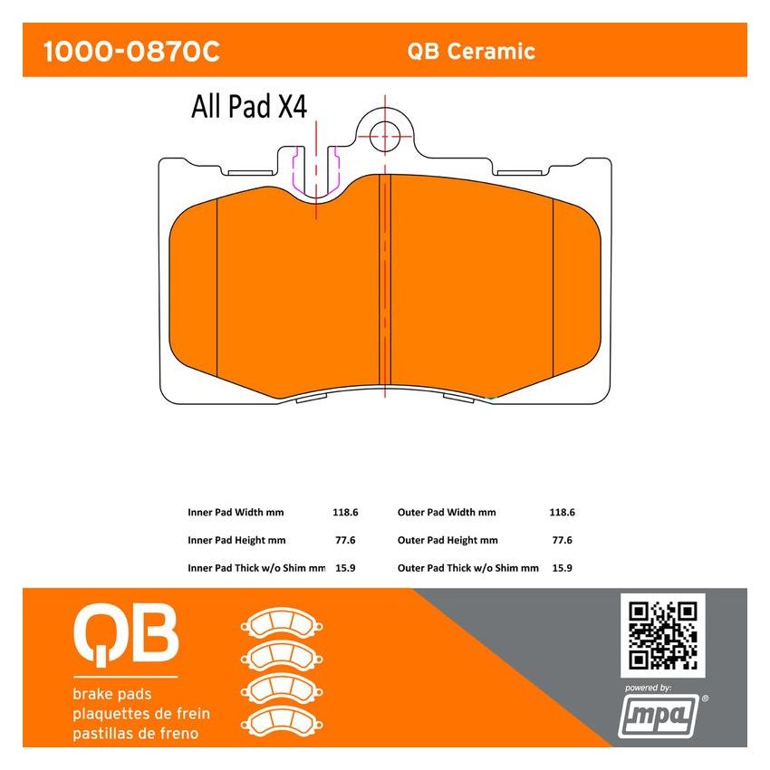 MPA 1000-0870C QB Ceramic Brake Pads