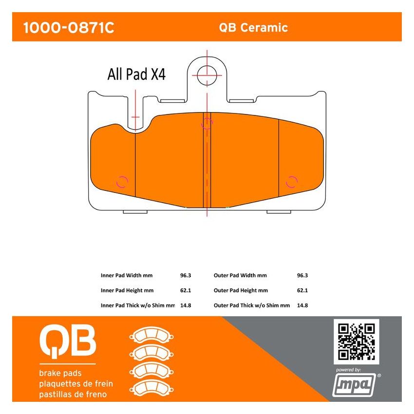 MPA 1000-0871C QB Ceramic Brake Pads