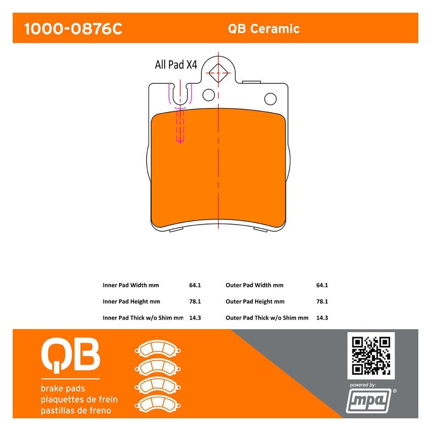 MPA 1000-0876C QB Ceramic Brake Pads