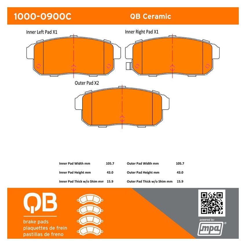MPA 1000-0900C QB Ceramic Brake Pads