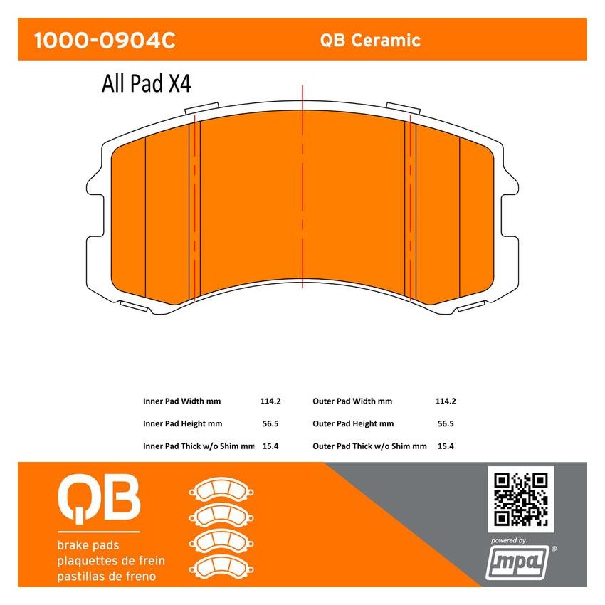 MPA 1000-0904C QB Ceramic Brake Pads
