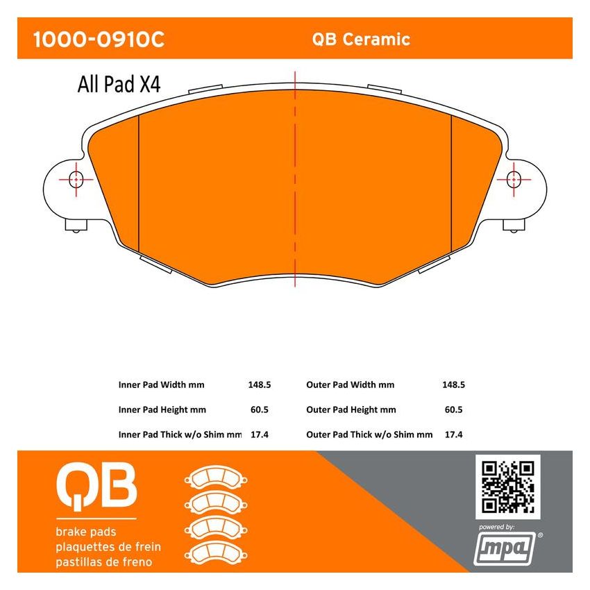 MPA 1000-0910C QB Ceramic Brake Pads