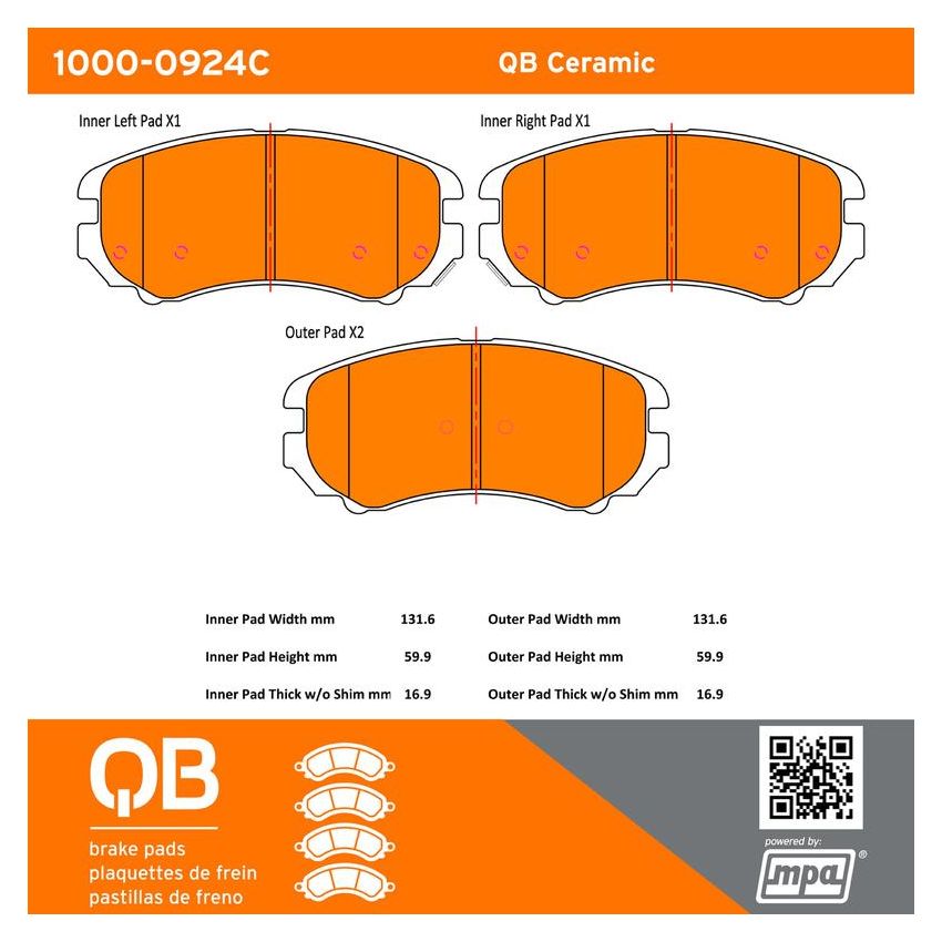 MPA 1000-0924C QB Ceramic Brake Pads