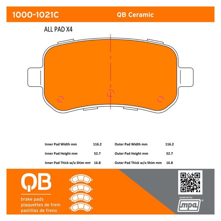 MPA 1000-1021C QB Ceramic Brake Pads