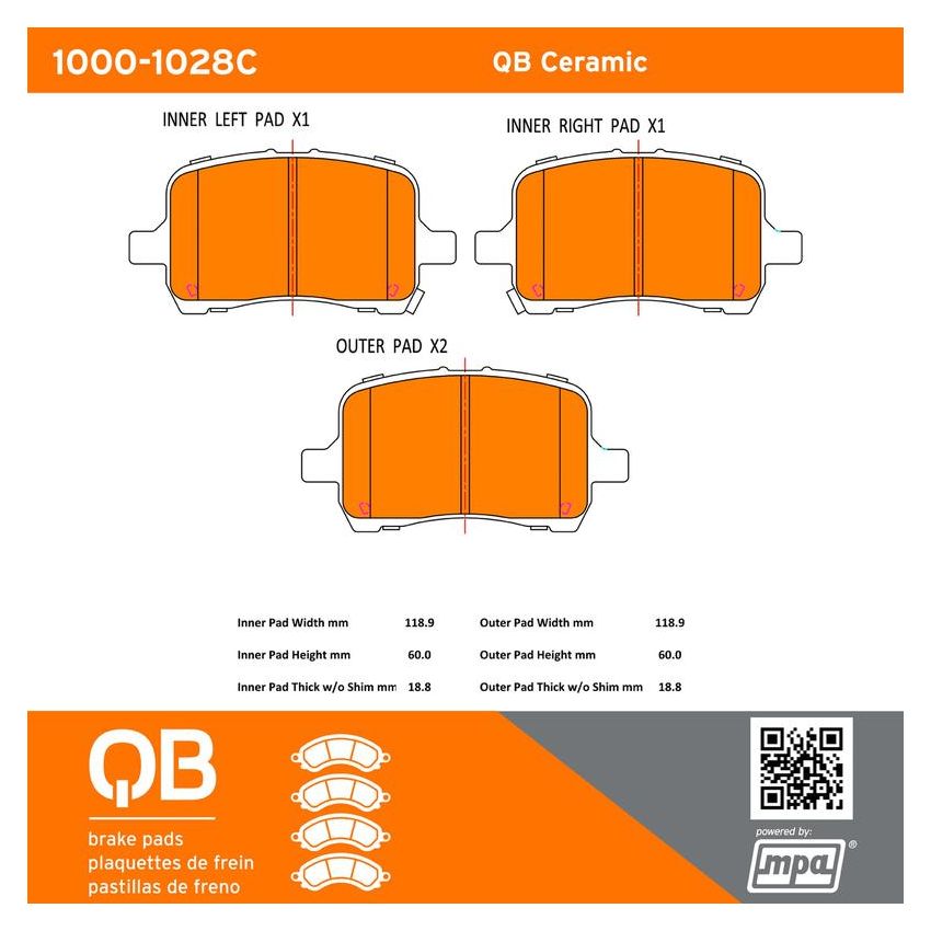 MPA 1000-1028C QB Ceramic Brake Pads
