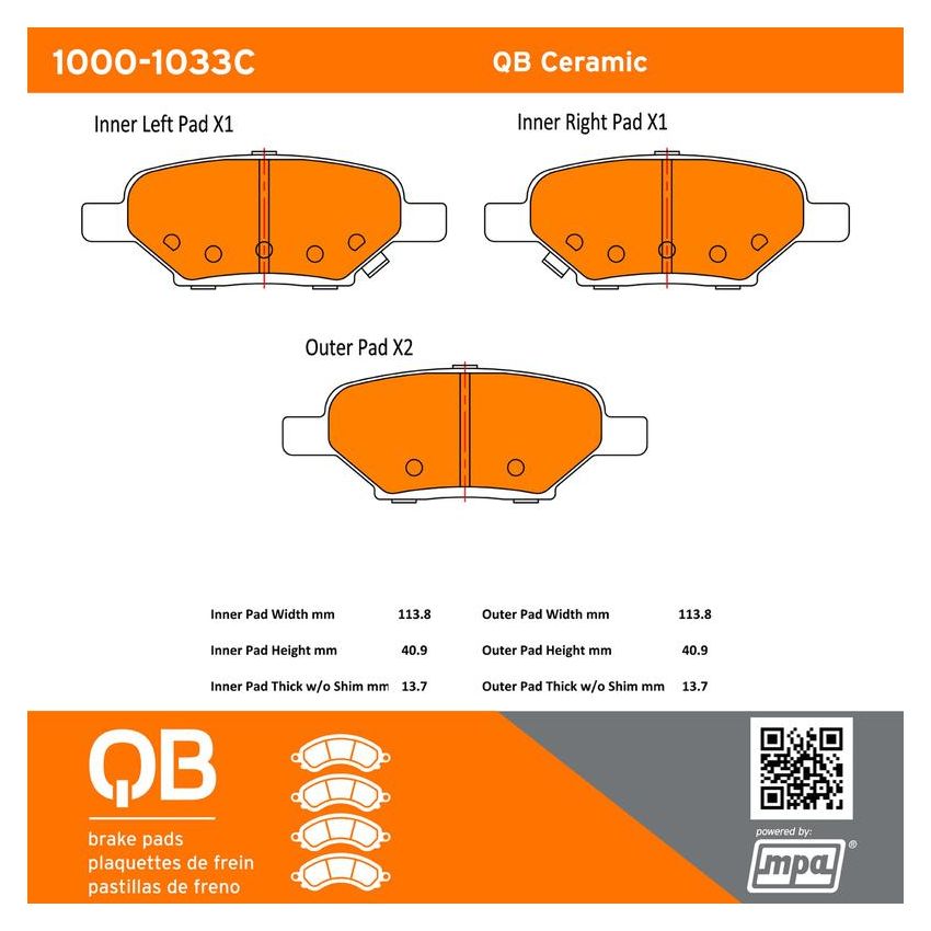 MPA 1000-1033C QB Ceramic Brake Pads