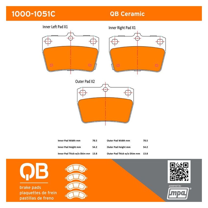 MPA 1000-1051C QB Ceramic Brake Pads