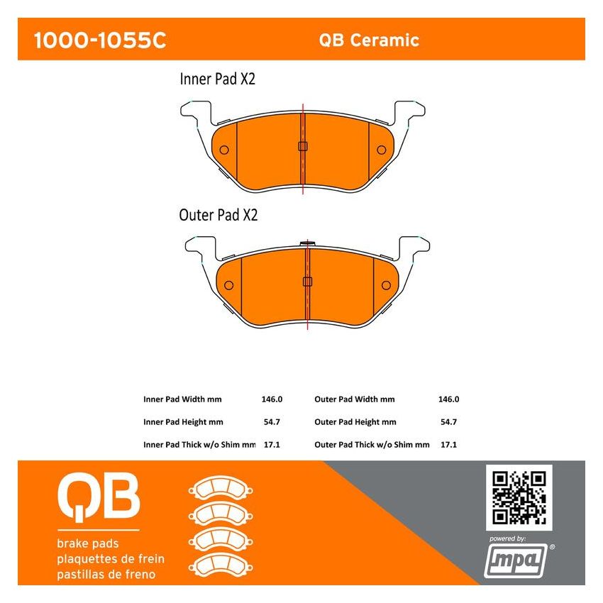 MPA 1000-1055C QB Ceramic Brake Pads