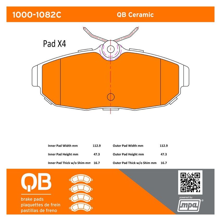 MPA 1000-1082C QB Ceramic Brake Pads