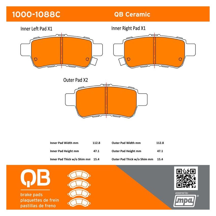 MPA 1000-1088C QB Ceramic Brake Pads