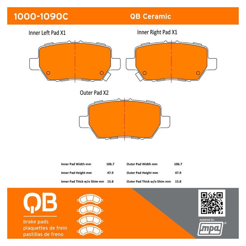 MPA 1000-1090C QB Ceramic Brake Pads
