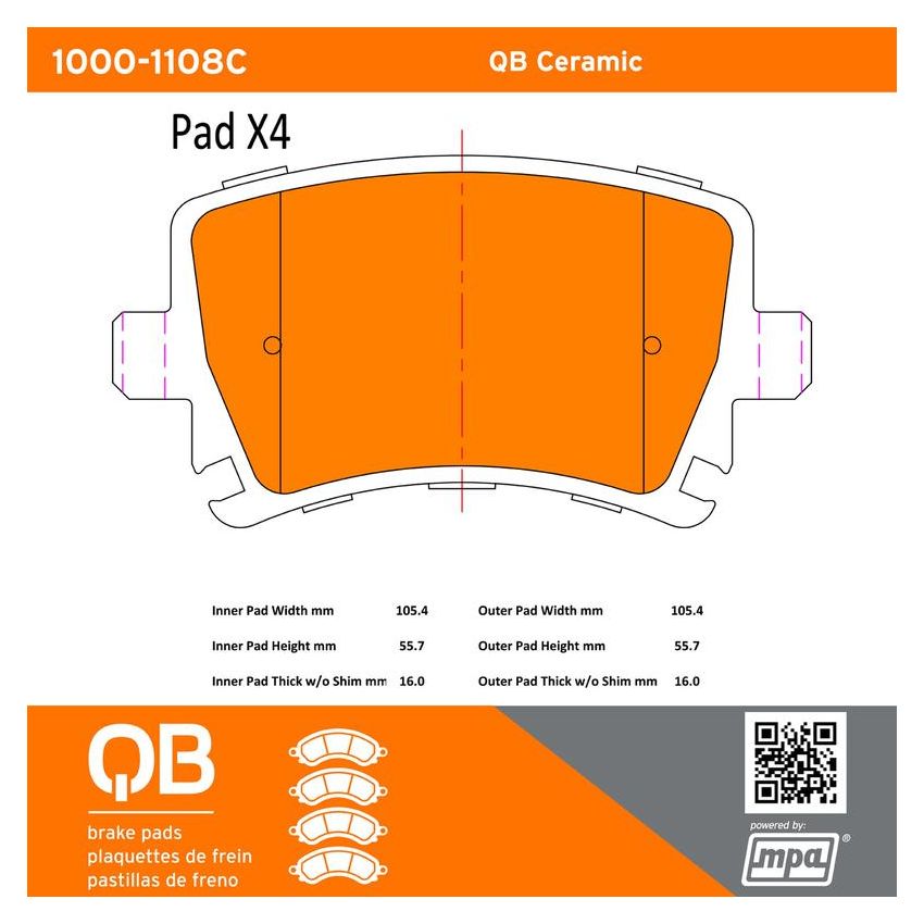 MPA 1000-1108C QB Ceramic Brake Pads