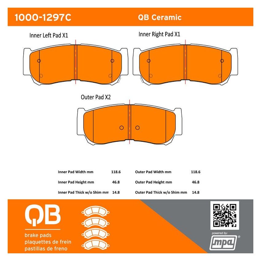 MPA 1000-1297C QB Ceramic Brake Pads