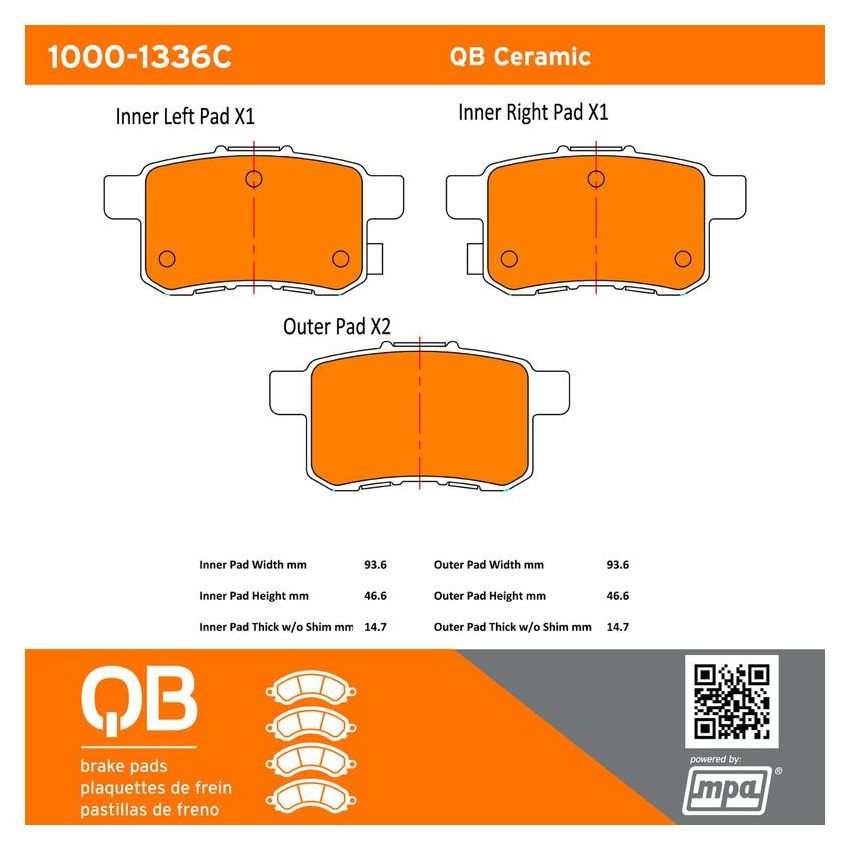 MPA 1000-1336C QB Ceramic Brake Pads