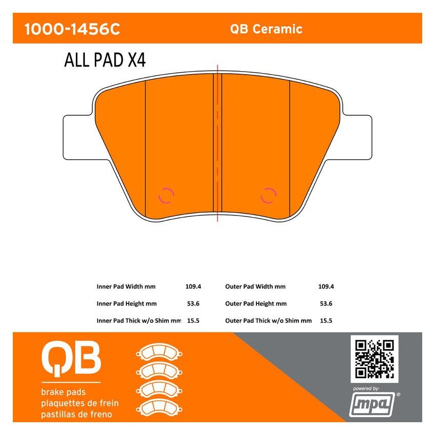 MPA 1000-1456C QB Ceramic Brake Pads