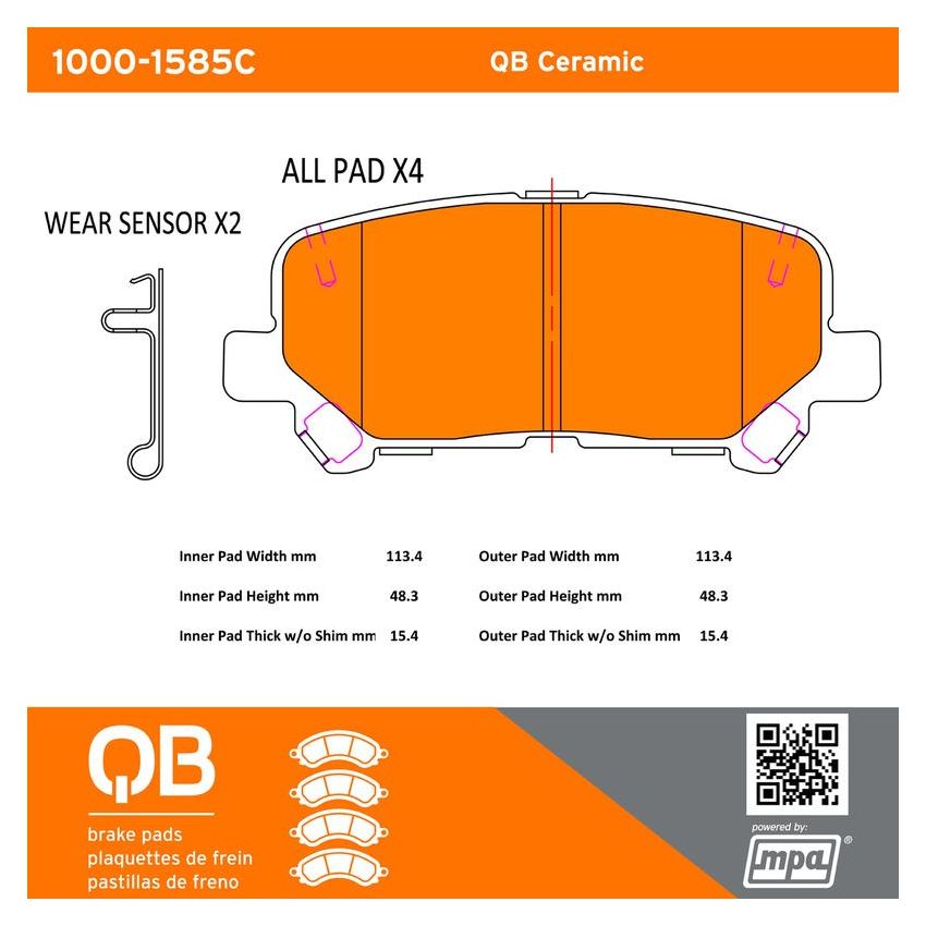 MPA 1000-1585C QB Ceramic Brake Pads