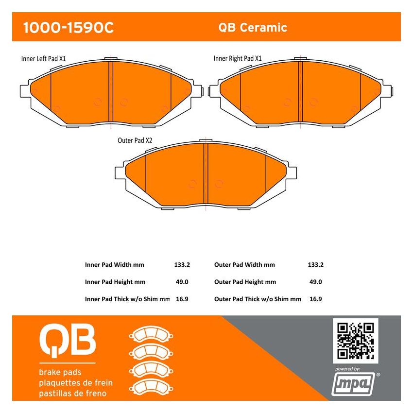 MPA 1000-1590C QB Ceramic Brake Pads