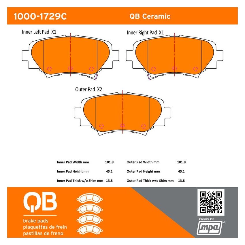 MPA 1000-1729C QB Ceramic Brake Pads