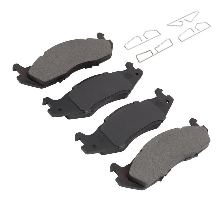 MPA 1001-0203M Quality-Built Premium Semi-Metallic Brake Pads w/ Hardware