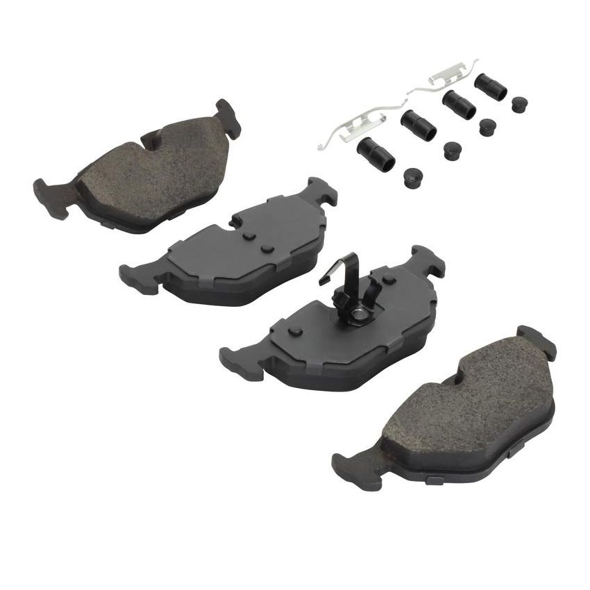 MPA 1001-0763M Quality-Built Premium Semi-Metallic Brake Pads w/ Hardware