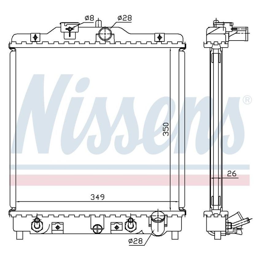 NISSENS 633081 Radiator w/Integrated Transmission Oil Cooler