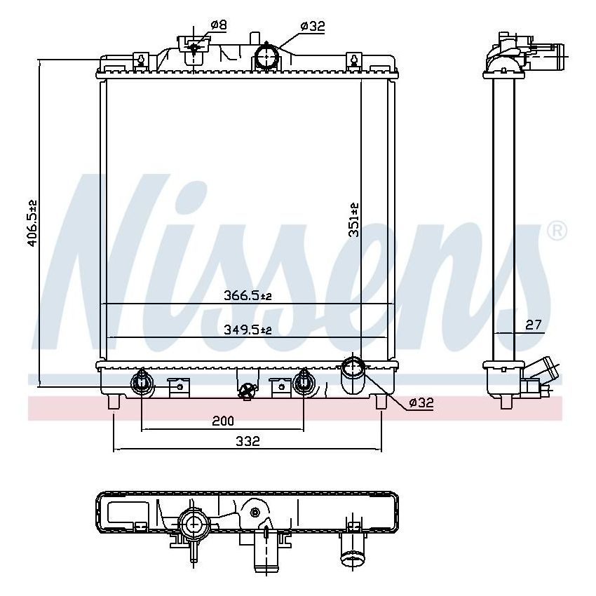 NISSENS 63340 Radiator w/Integrated Transmission Oil Cooler