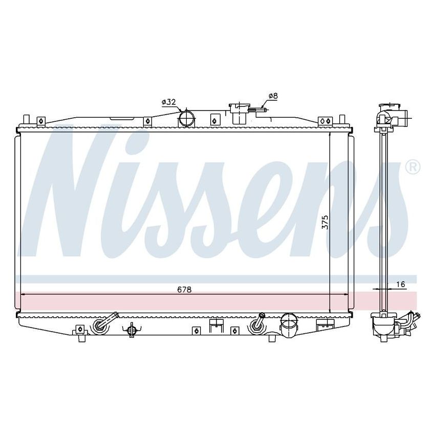 NISSENS 63345 Radiator w/Integrated Transmission Oil Cooler