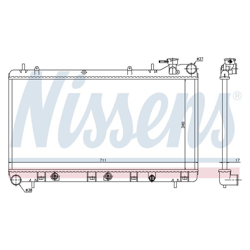 NISSENS 64186 Radiator w/Integrated Transmission Oil Cooler