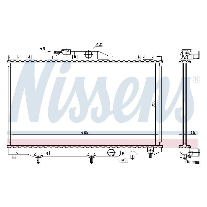 NISSENS 646281 Radiator w/Integrated Transmission Oil Cooler