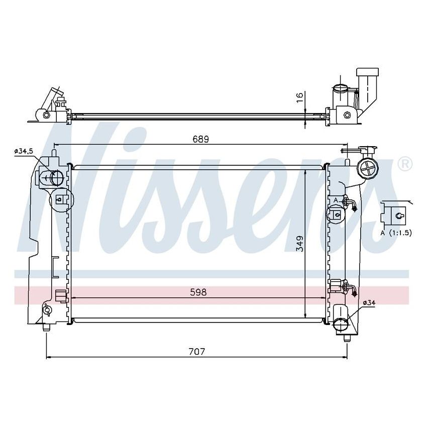 NISSENS 646321 Radiator w/Integrated Transmission Oil Cooler