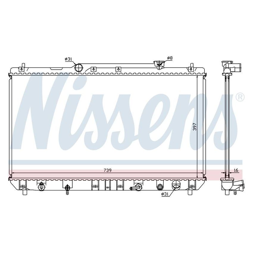 NISSENS 646991 Radiator w/Integrated Transmission Oil Cooler