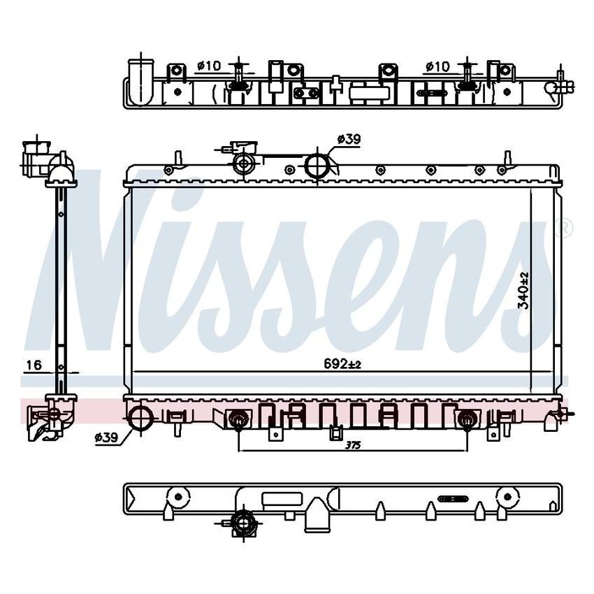 NISSENS 67711 Radiator w/Integrated Transmission Oil Cooler