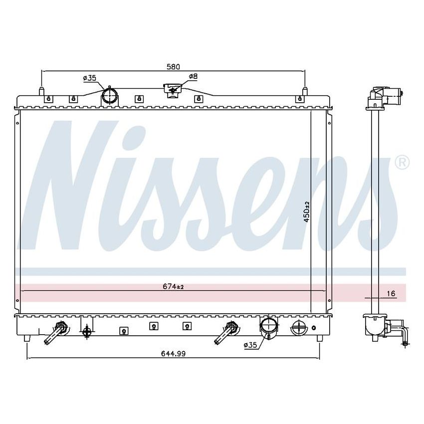 NISSENS 68116 Radiator w/Integrated Transmission Oil Cooler