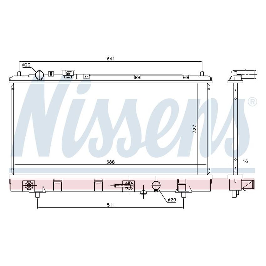 NISSENS 69463 Radiator w/Integrated Transmission Oil Cooler