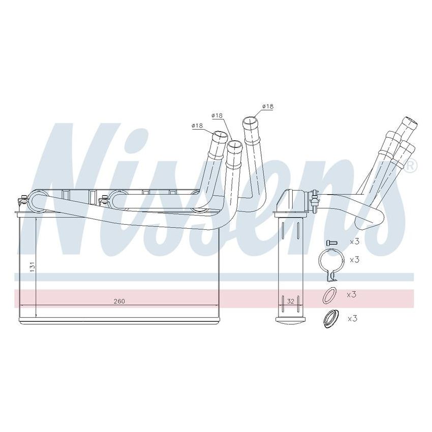 NISSENS 70531 HVAC Heater Core