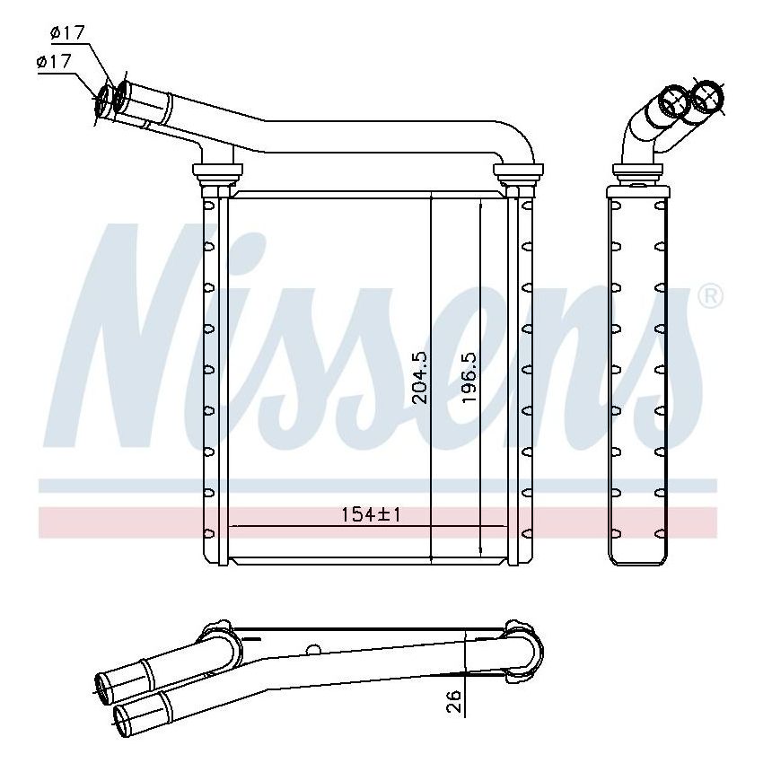NISSENS 707090 HVAC Heater Core