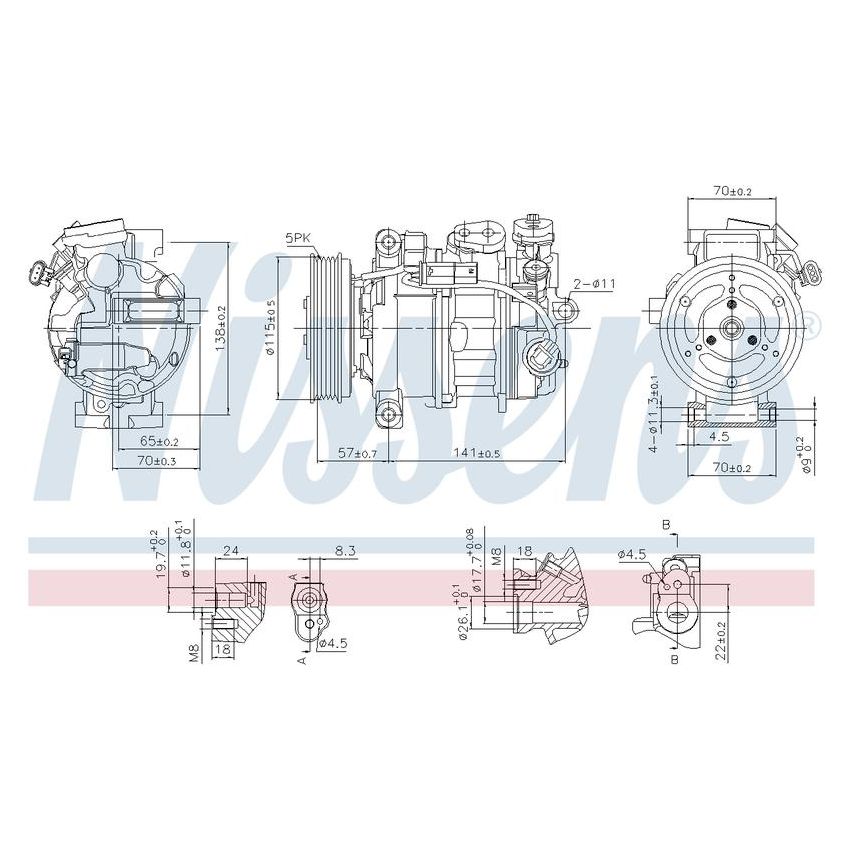 NISSENS 890246 Air Conditioning Compressor with Clutch