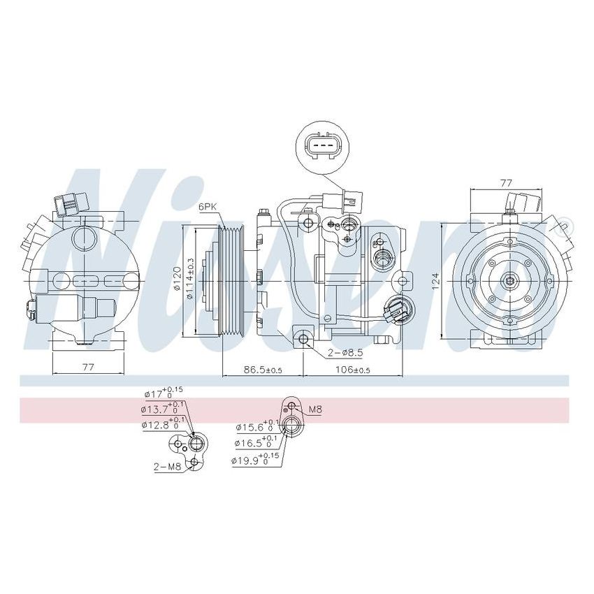 NISSENS 890642 Air Conditioning Compressor with Clutch