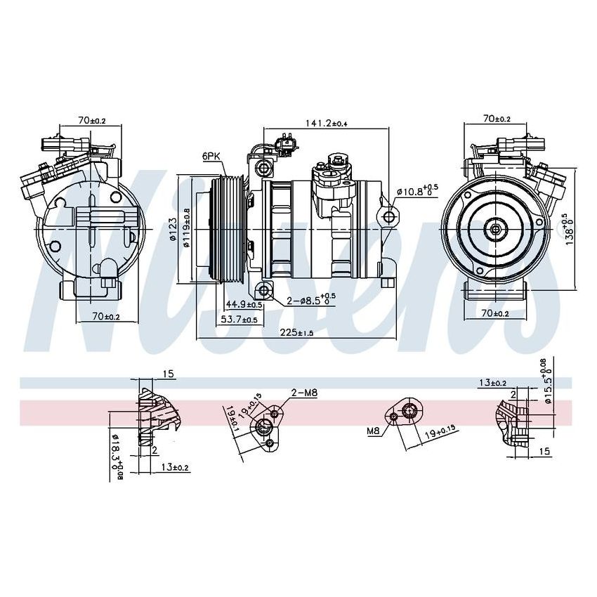 NISSENS 890662 DKV17DS Compressor with Clutch