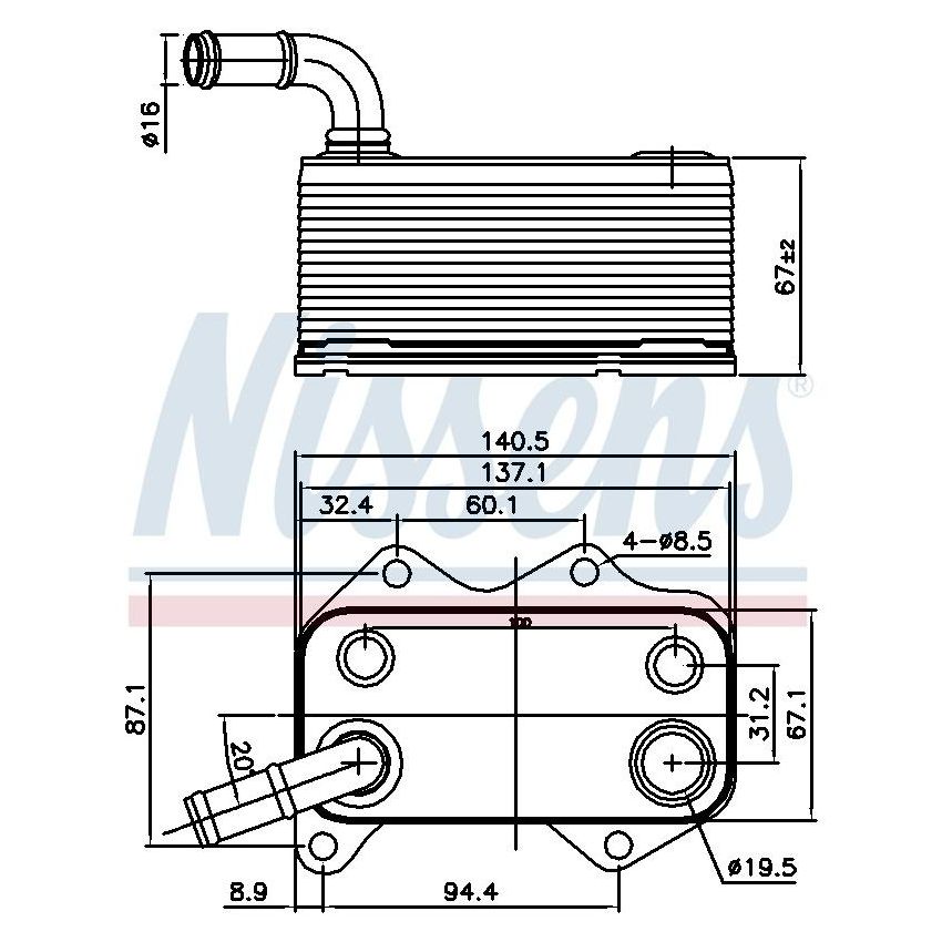 NISSENS 90660 Engine Oil Cooler