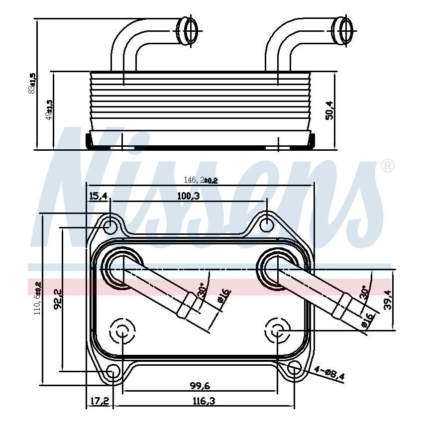NISSENS 90707 Engine Oil Cooler